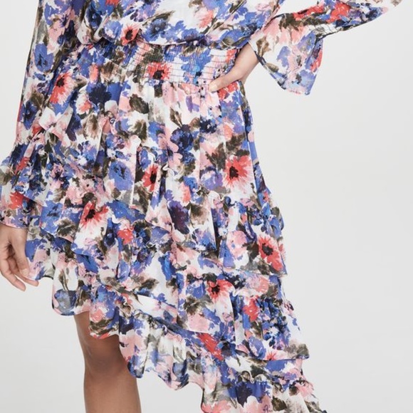 Revolve MISA Los Angeles Savanna Dress Tie Dye Floral XS MSRP $326 - Picture 5 of 8